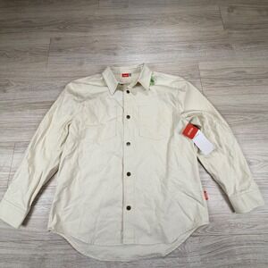 Nintendo Legend of Zelda Korok Canvas Shirt-Jacket Cream Mens Large New